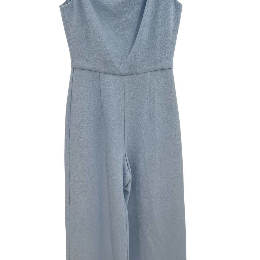 Black Halo Corrine Jumpsuit Blue Draped Wide Leg Made in‎ USA Size 2 NWT - Picture 5 of 16